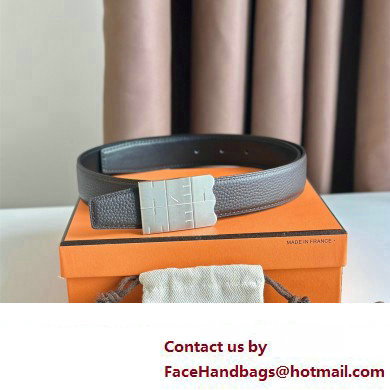 Hermes Typo belt buckle  &  Reversible leather strap 32 mm 02 2023